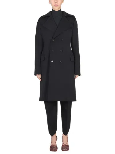 Bottega Veneta Cappotto Doppio Petto In Black