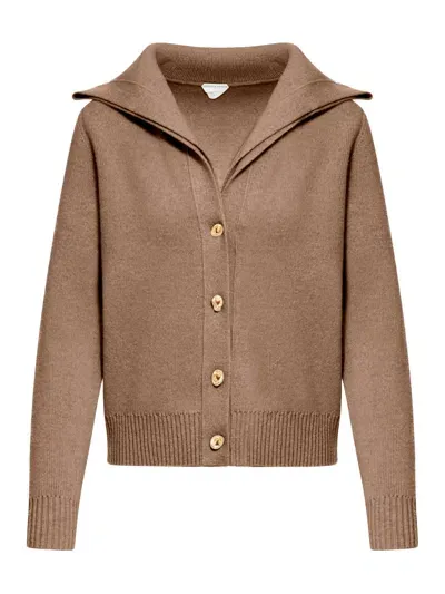 Bottega Veneta Cardigan In Wool In Brown