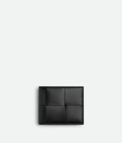 Bottega Veneta Cassette Bi-fold Wallet In Black/parakeet