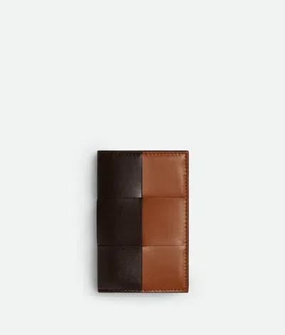 Bottega Veneta Cassette Flap Card Case In Fondant/wood