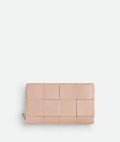 Bottega Veneta Cassette Zip Around Wallet In Pink