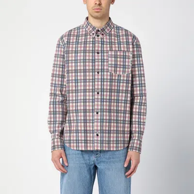 Bottega Veneta Check Pattern Printed Leather Shirt In Multicolor