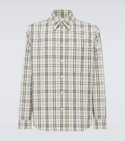 Bottega Veneta Checked Cotton Shirt In Multicolor