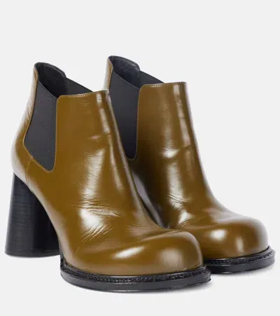 Bottega Veneta Cliff Leather Chelsea Boots In Green