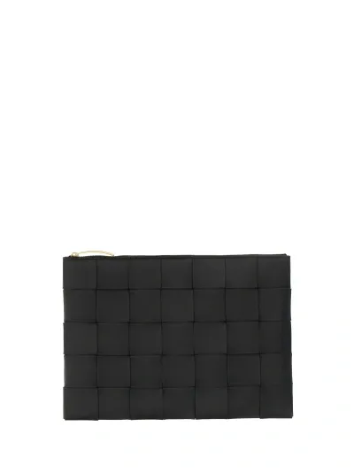 Bottega Veneta Clutch Bag In Black-gold