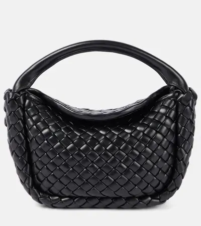 Bottega Veneta Cobble Intrecciato Mini Leather Tote Bag In 黑色