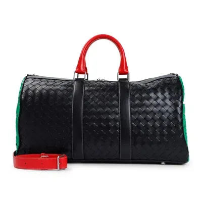 Bottega Veneta Colorblock Duffle Bag In Black