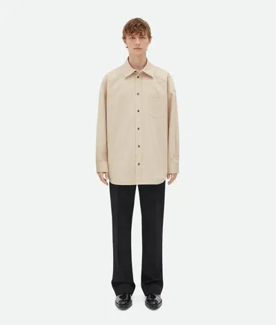 Bottega Veneta Cotton Poplin Shirt In Beige