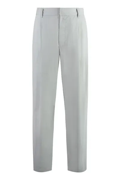 Bottega Veneta Bottega  Veneta Cotton Silk Trousers In Grey