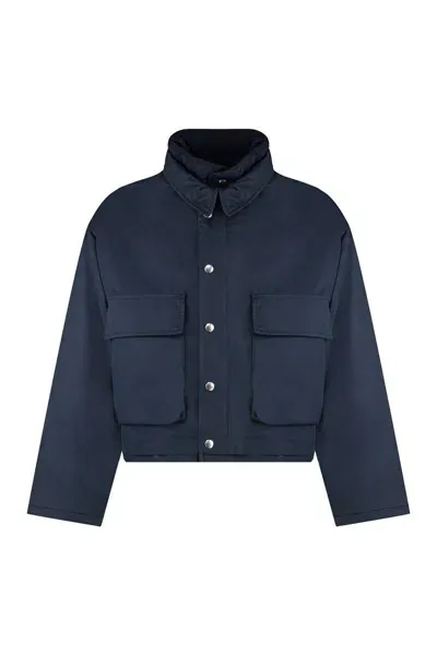 Bottega Veneta Cotton Twill Jacket In Blue