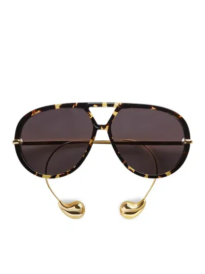 Bottega Veneta Drop Aviator Sunglasses In Nude & Neutrals