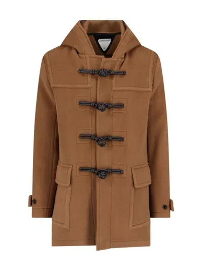 Bottega Veneta Duffle Coat In Brown