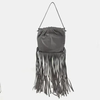 Pre-owned Bottega Veneta Fringe Pouch Shoulder Bag In Brown