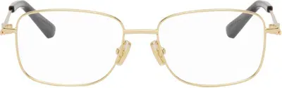 Bottega Veneta Gold Split Ribbon Metal Glasses In 001 Gold