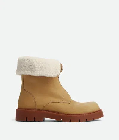 Bottega Veneta Haddock Ankle Boot In Ochre/popcorn