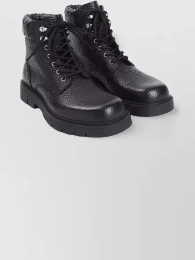 Bottega Veneta Haddock Lace Up Ankle Boots In Black