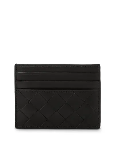 Bottega Veneta Intrecciato Credit Card Case In Black/gold