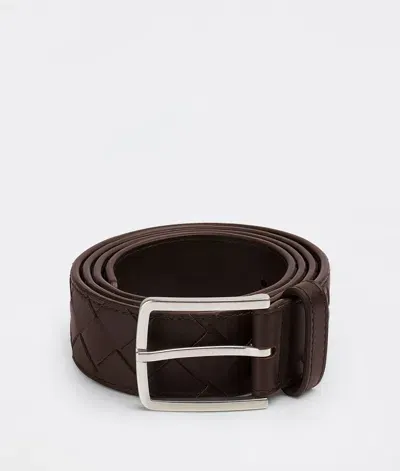 Bottega Veneta Intrecciato Belt In Brown