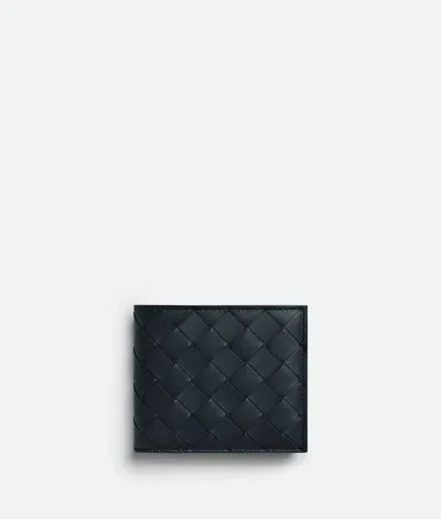 Bottega Veneta Intrecciato Bi-fold Wallet In Blue