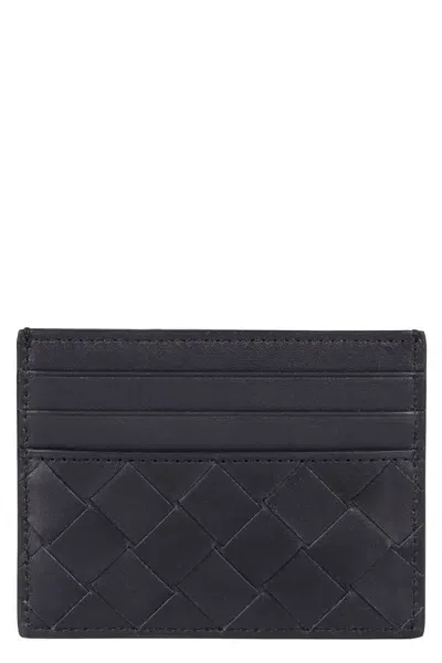 Bottega Veneta Intrecciato Credit Card Case In Blue