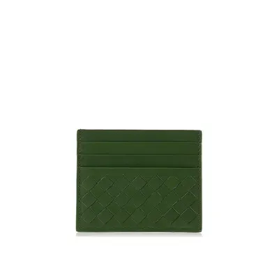 Bottega Veneta Intrecciato Card Case In Green