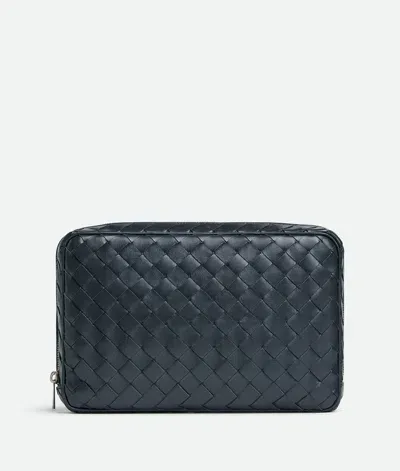 Bottega Veneta Intrecciato Large Zipped Organizing Pouch In Shadow