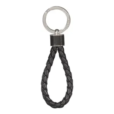 Bottega Veneta Intrecciato Leather Keyring In Black