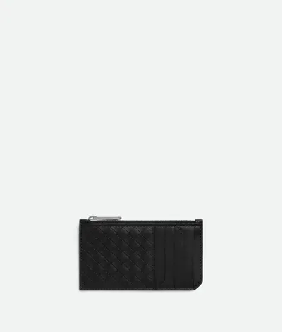 Bottega Veneta Intrecciato Piccolo Zipped Card Case In Black