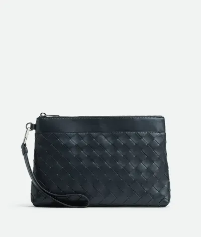 Bottega Veneta Intrecciato Prism Pouch In Blue