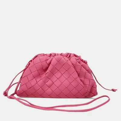 Pre-owned Bottega Veneta Intrecciato The Mini Pouch In Pink