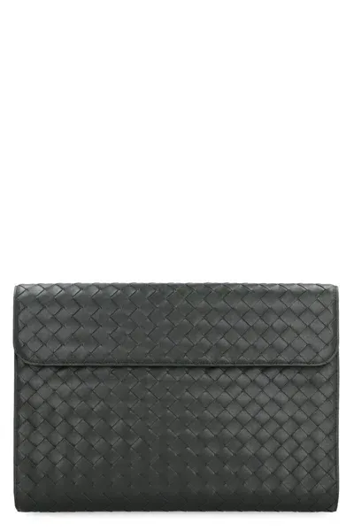 Bottega Veneta Intrecciato Vn Document Case In Green