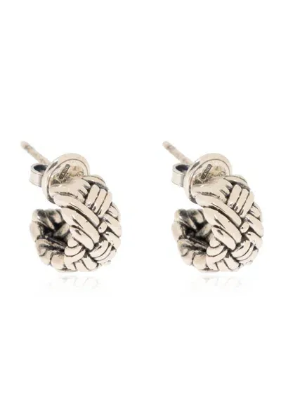 Bottega Veneta Intreccio Earrings In Silver