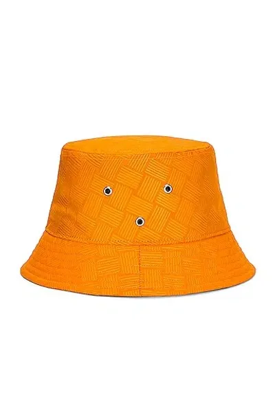 Bottega Veneta Intreccio Jacquard Nylon Hat In Tangerine