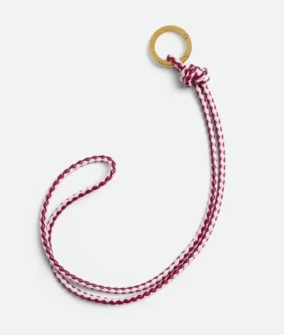 Bottega Veneta Intreccio Long Key Ring In Red