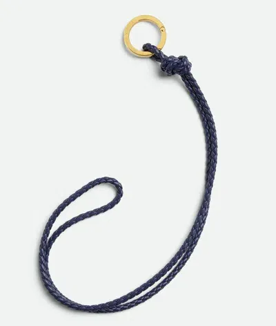 Bottega Veneta Intreccio Long Key Ring In Blue