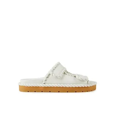 Bottega Veneta Jack Flat Mule Sandals In White