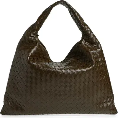 Bottega Veneta Hop Large Leather Tote Bag In Brown