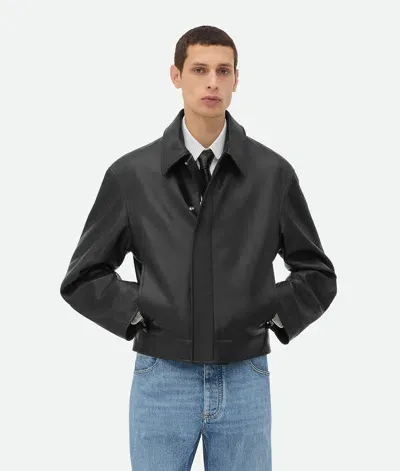 Bottega Veneta Leather Blouson In Black