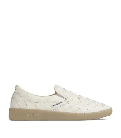 Bottega Veneta Leather Intrecciato Sawyer Sneakers In White