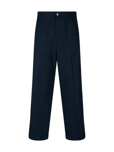 Bottega Veneta Straight-leg Cotton-twill Trousers In Blue