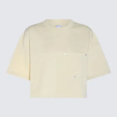 Bottega Veneta Light Yellow Cotton T-shirt In Barley