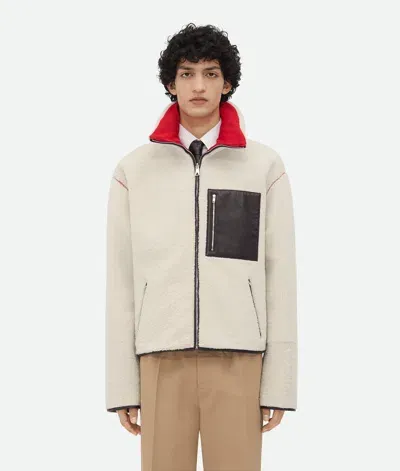 Bottega Veneta Merino Shearling Jacket In Popcorn