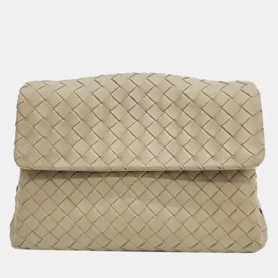 Pre-owned Bottega Veneta Mesh Clutch In Beige