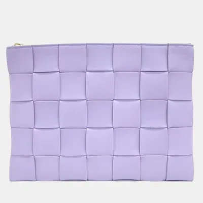 Pre-owned Bottega Veneta Mesh Clutch In Purple