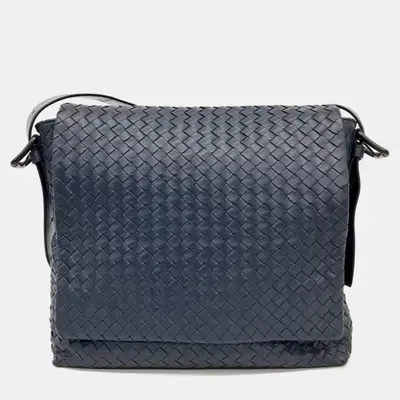 Pre-owned Bottega Veneta Mesh Cross Bag In Navy Blue