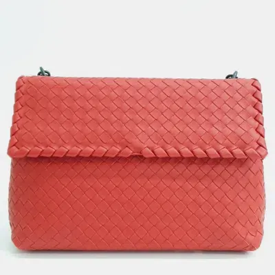 Pre-owned Bottega Veneta Mesh Olympia Bag In Orange