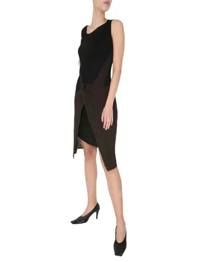 Bottega Veneta Cut Out Knit Dress In Black