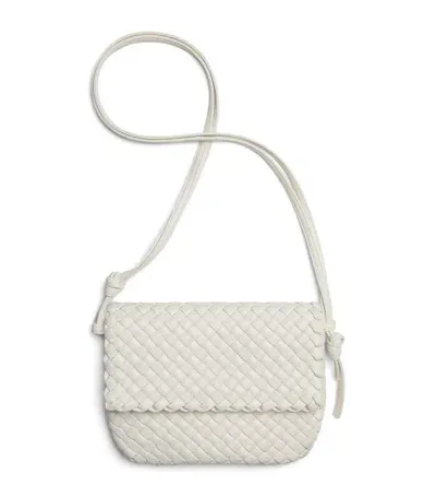 Bottega Veneta Mini Calfskin Cobble Cross-body Bag In White