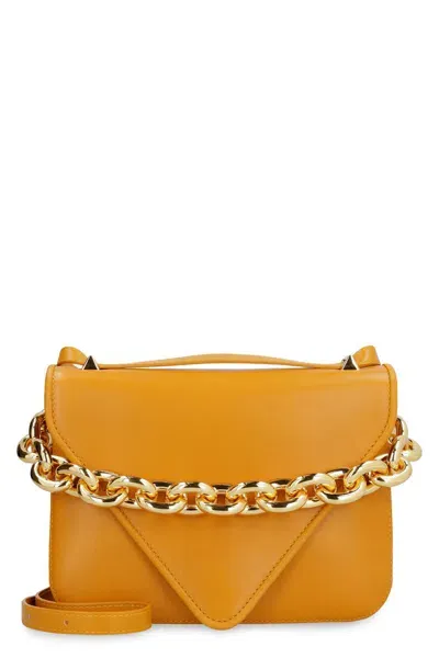 Bottega Veneta Mount Leather Envelope Bag In Mustard