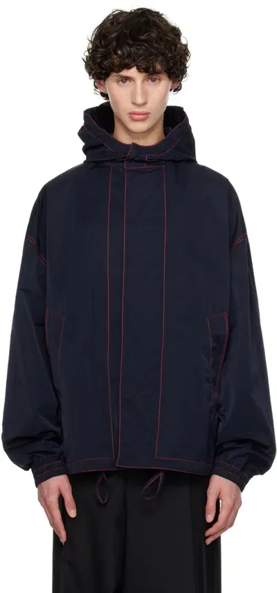 Bottega Veneta Navy Tech Jacket In 4121 Navy